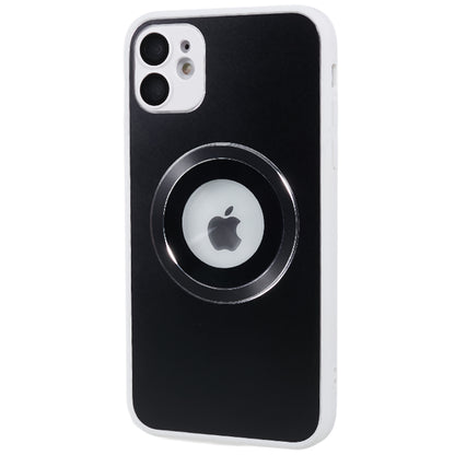 For iPhone 11 Magnetic Phone Case Logo View Aluminum Alloy Ring AG Matte TPU Back Cover