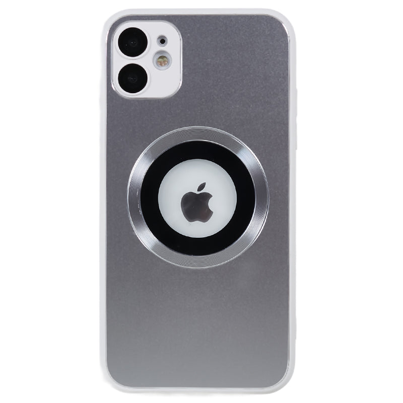 For iPhone 11 Magnetic Phone Case Logo View Aluminum Alloy Ring AG Matte TPU Back Cover