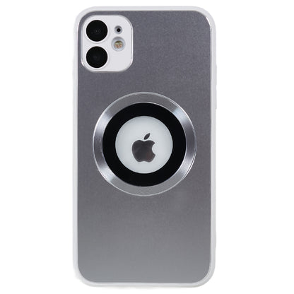 For iPhone 11 Magnetic Phone Case Logo View Aluminum Alloy Ring AG Matte TPU Back Cover