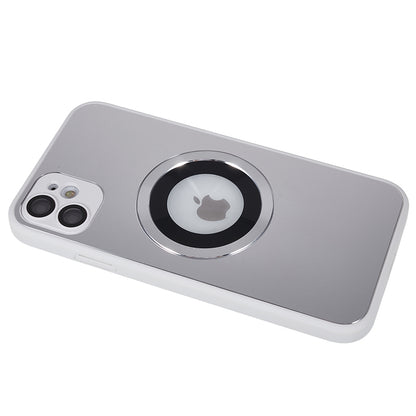 For iPhone 11 Magnetic Phone Case Logo View Aluminum Alloy Ring AG Matte TPU Back Cover