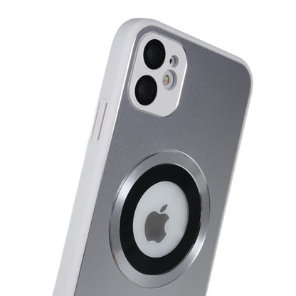 For iPhone 11 Magnetic Phone Case Logo View Aluminum Alloy Ring AG Matte TPU Back Cover