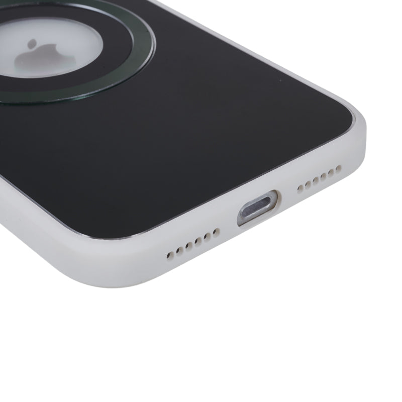 For iPhone 11 Magnetic Phone Case Logo View Aluminum Alloy Ring AG Matte TPU Back Cover