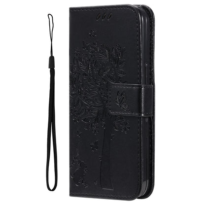 For iPhone 15 Pro KT Imprinting Flower Series-3 Flip Cover Stand Imprinted Wallet PU Leather Phone Case