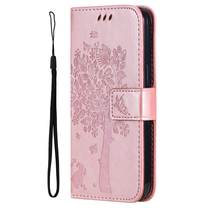 For iPhone 15 Pro KT Imprinting Flower Series-3 Flip Cover Stand Imprinted Wallet PU Leather Phone Case