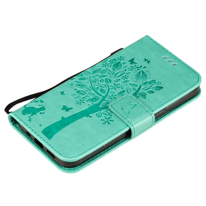 For iPhone 15 KT Imprinting Flower Series-3 PU Leather Phone Case Imprinted Wallet Flip Stand Cover