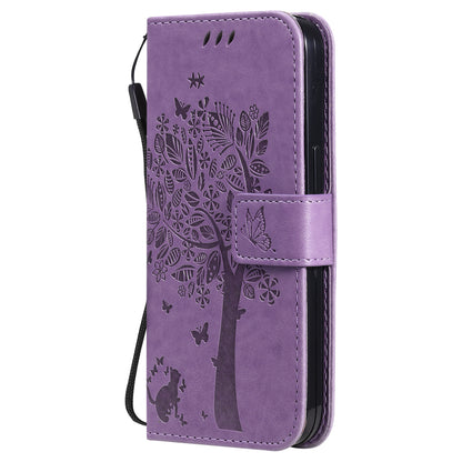 For iPhone 15 KT Imprinting Flower Series-3 PU Leather Phone Case Imprinted Wallet Flip Stand Cover
