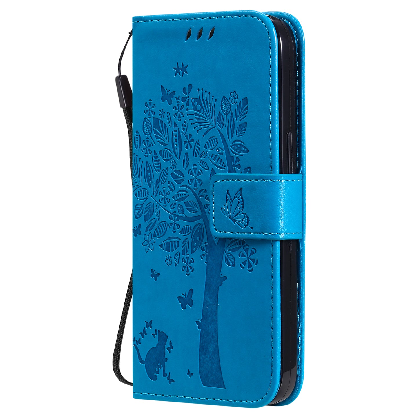 For iPhone 15 KT Imprinting Flower Series-3 PU Leather Phone Case Imprinted Wallet Flip Stand Cover