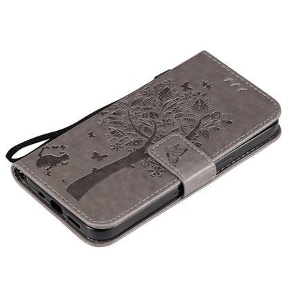 For iPhone 15 KT Imprinting Flower Series-3 PU Leather Phone Case Imprinted Wallet Flip Stand Cover