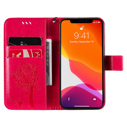 For iPhone 15 KT Imprinting Flower Series-3 PU Leather Phone Case Imprinted Wallet Flip Stand Cover