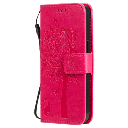 For iPhone 15 KT Imprinting Flower Series-3 PU Leather Phone Case Imprinted Wallet Flip Stand Cover