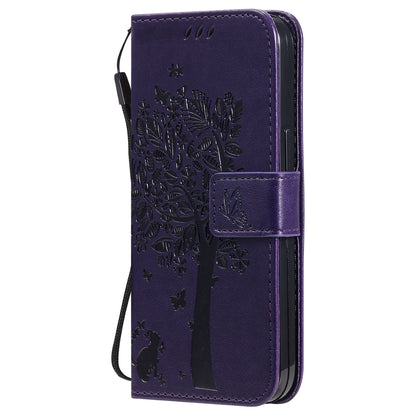 For iPhone 15 KT Imprinting Flower Series-3 PU Leather Phone Case Imprinted Wallet Flip Stand Cover