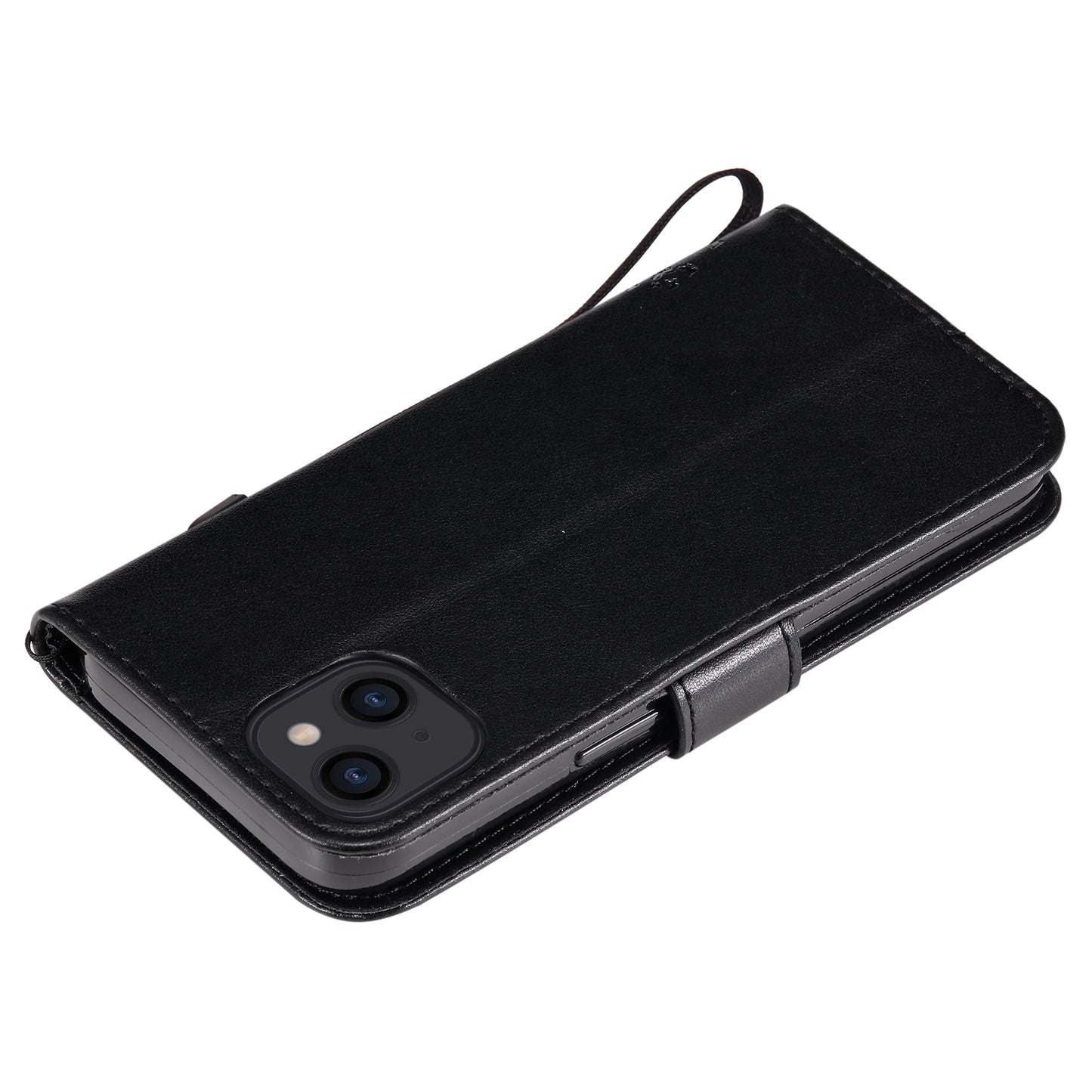 For iPhone 15 KT Imprinting Flower Series-3 PU Leather Phone Case Imprinted Wallet Flip Stand Cover