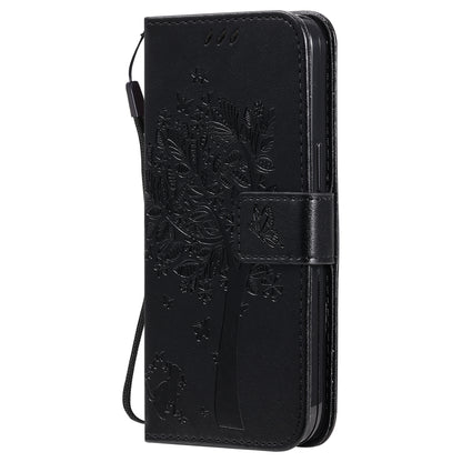 For iPhone 15 KT Imprinting Flower Series-3 PU Leather Phone Case Imprinted Wallet Flip Stand Cover