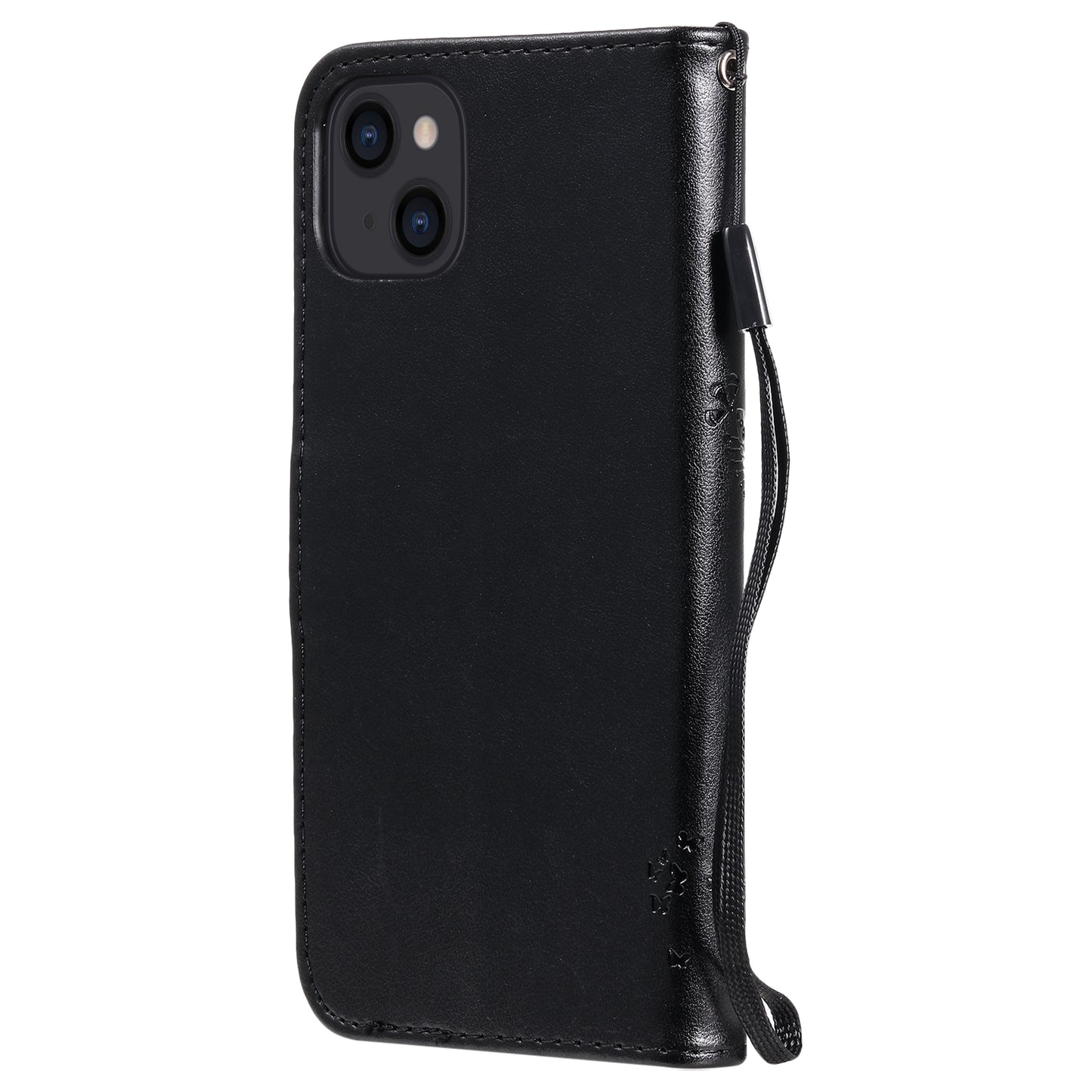 For iPhone 15 KT Imprinting Flower Series-3 PU Leather Phone Case Imprinted Wallet Flip Stand Cover