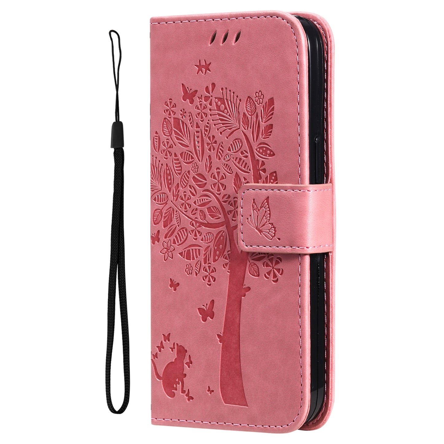 For iPhone 15 Pro Max KT Imprinting Flower Series-3 Phone Case PU Leather Flip Stand Imprinted Wallet Cover