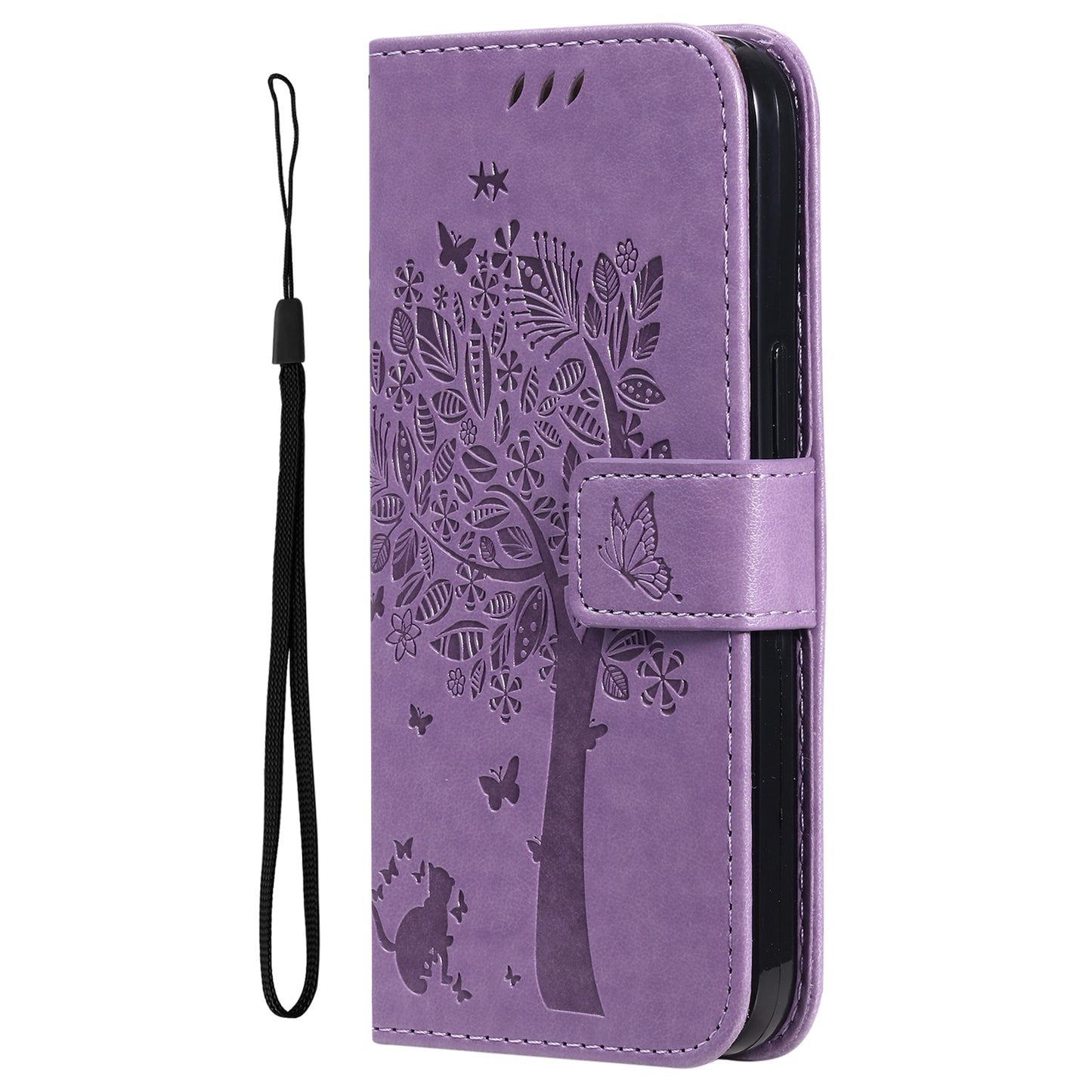For iPhone 15 Pro Max KT Imprinting Flower Series-3 Phone Case PU Leather Flip Stand Imprinted Wallet Cover