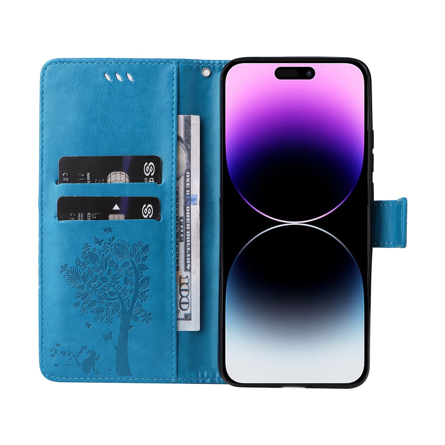 For iPhone 15 Pro Max KT Imprinting Flower Series-3 Phone Case PU Leather Flip Stand Imprinted Wallet Cover