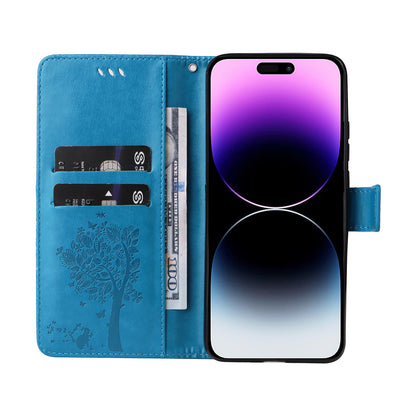 For iPhone 15 Pro Max KT Imprinting Flower Series-3 Phone Case PU Leather Flip Stand Imprinted Wallet Cover