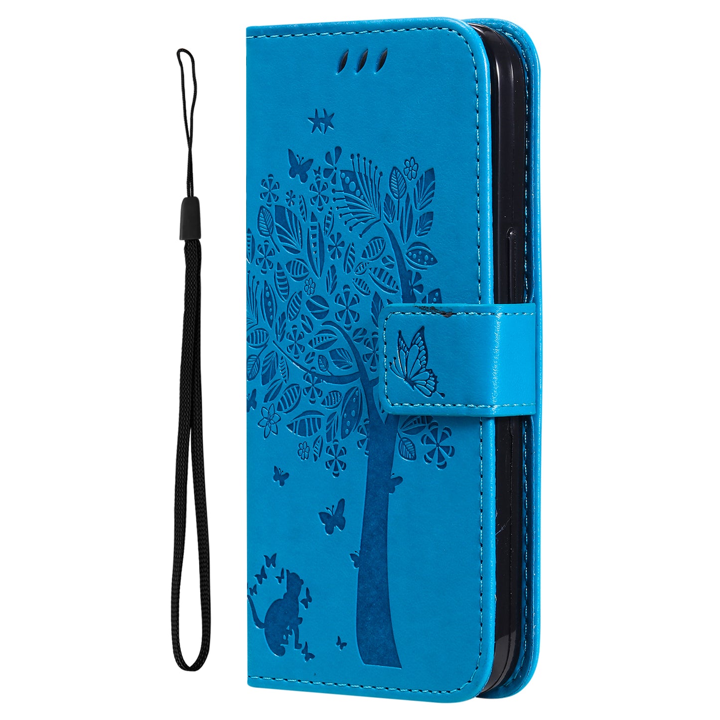 For iPhone 15 Pro Max KT Imprinting Flower Series-3 Phone Case PU Leather Flip Stand Imprinted Wallet Cover