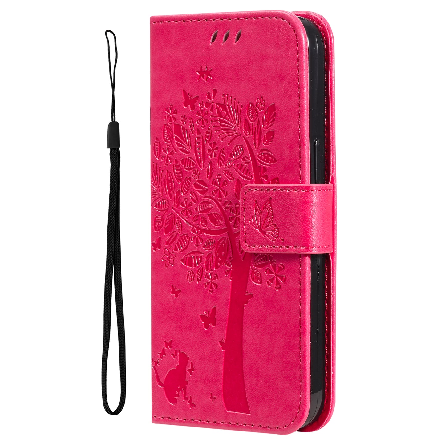 For iPhone 15 Pro Max KT Imprinting Flower Series-3 Phone Case PU Leather Flip Stand Imprinted Wallet Cover