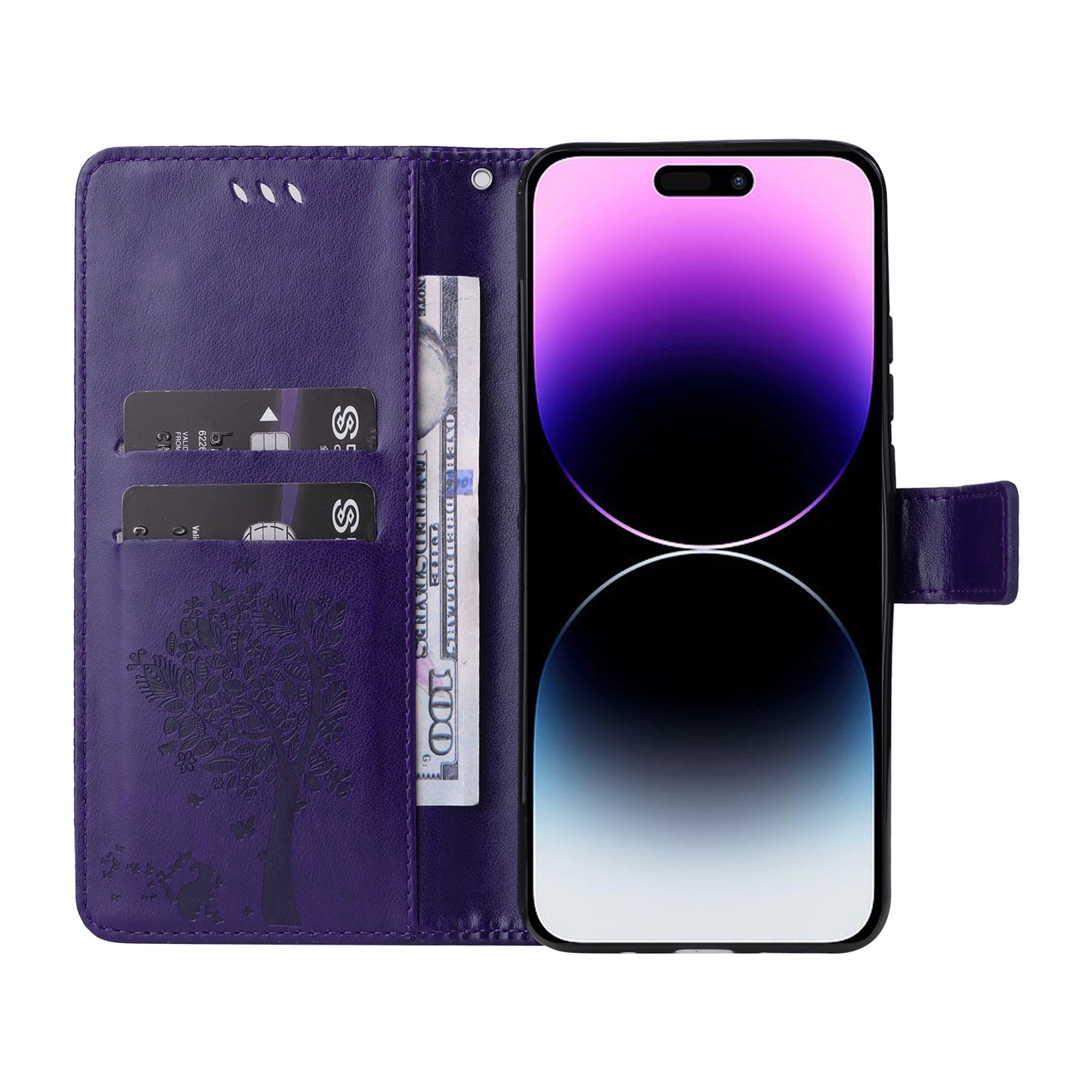 For iPhone 15 Pro Max KT Imprinting Flower Series-3 Phone Case PU Leather Flip Stand Imprinted Wallet Cover