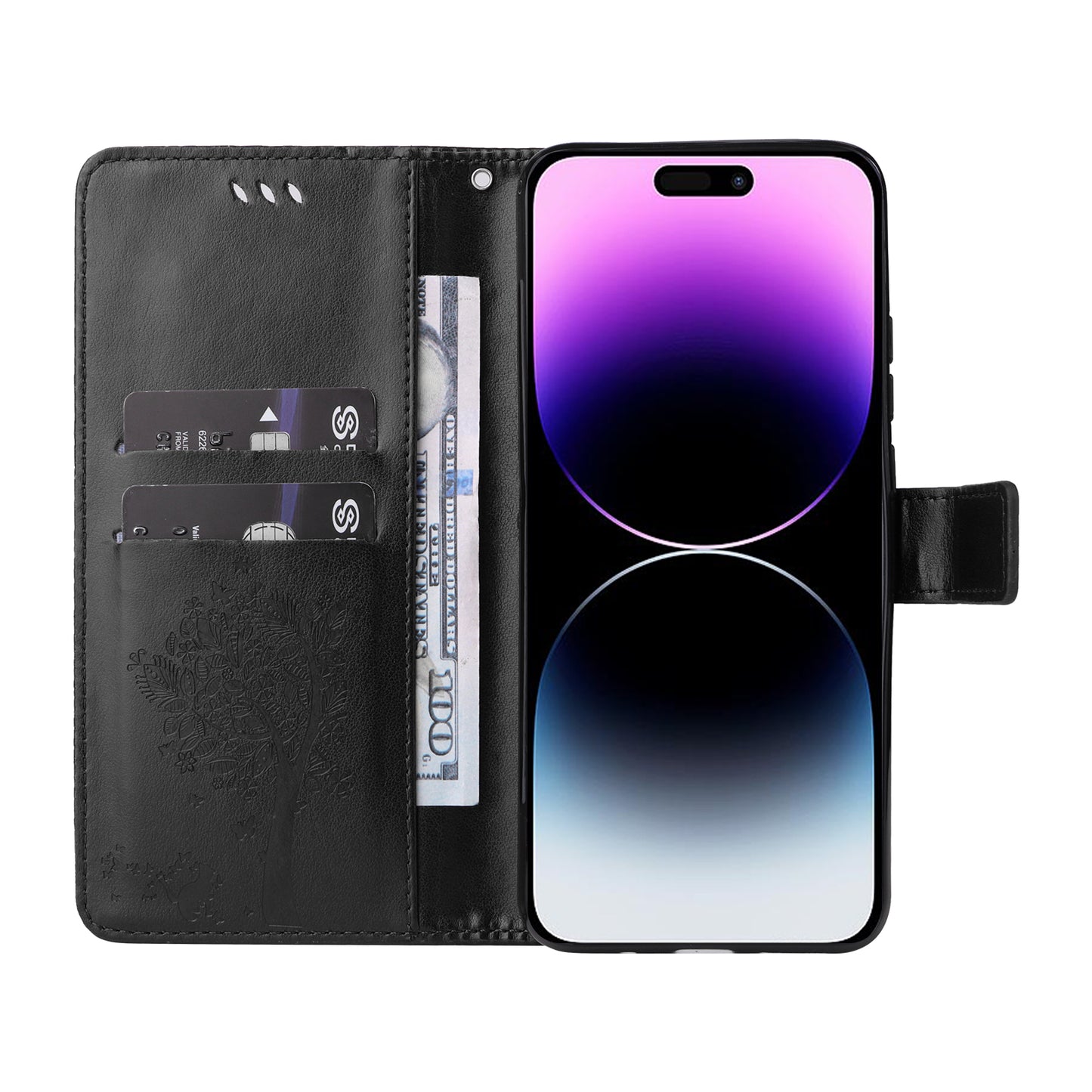 For iPhone 15 Pro Max KT Imprinting Flower Series-3 Phone Case PU Leather Flip Stand Imprinted Wallet Cover