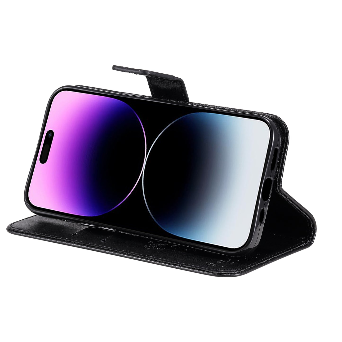 For iPhone 15 Pro Max KT Imprinting Flower Series-3 Phone Case PU Leather Flip Stand Imprinted Wallet Cover