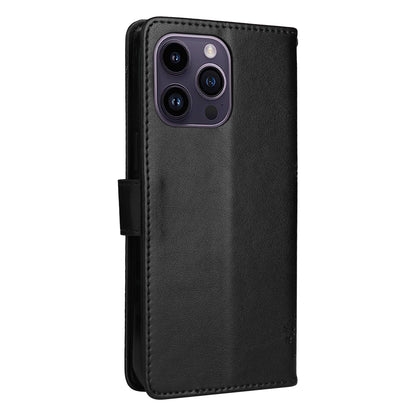 For iPhone 15 Pro Max KT Imprinting Flower Series-3 Phone Case PU Leather Flip Stand Imprinted Wallet Cover