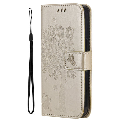 For iPhone 15 Pro Max KT Imprinting Flower Series-3 Phone Case PU Leather Flip Stand Imprinted Wallet Cover