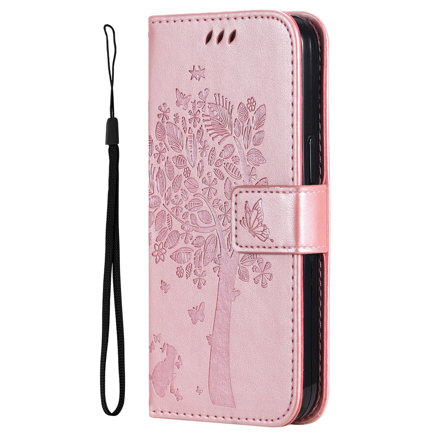 For iPhone 15 Pro Max KT Imprinting Flower Series-3 Phone Case PU Leather Flip Stand Imprinted Wallet Cover