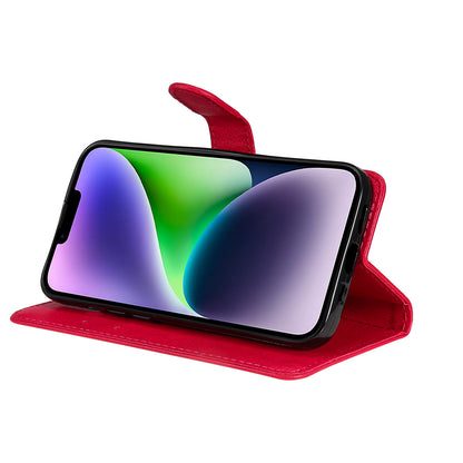 KT Leather Series-2 PU Leather Phone Cover for iPhone 15 Plus , Solid Color Phone Case with Wallet Stand