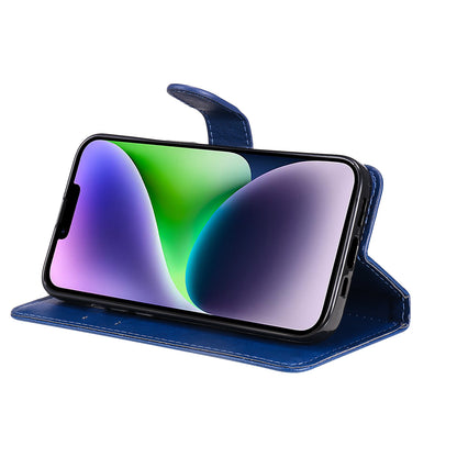 KT Leather Series-2 PU Leather Phone Cover for iPhone 15 Plus , Solid Color Phone Case with Wallet Stand