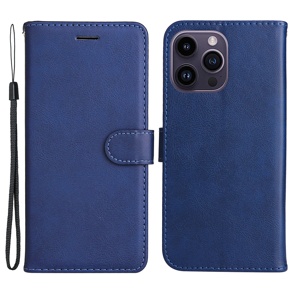 KT Leather Series-2 Phone Leather Case for iPhone 15 Pro Max , Solid Color Wallet Phone Stand Cover