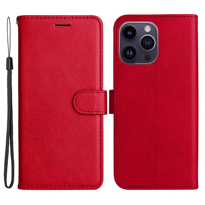 KT Leather Series-2 Phone Leather Case for iPhone 15 Pro Max , Solid Color Wallet Phone Stand Cover
