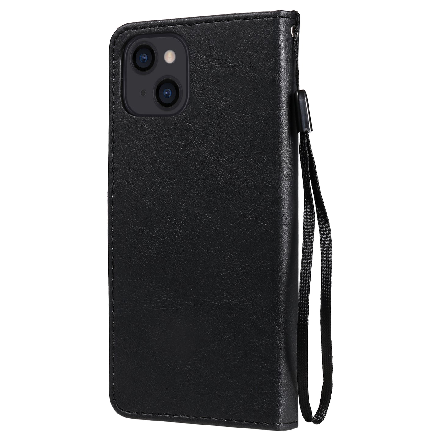 KT Leather Series-2 PU Leather Stand Case for iPhone 15 , Solid Color Wallet Full Protection Phone Cover
