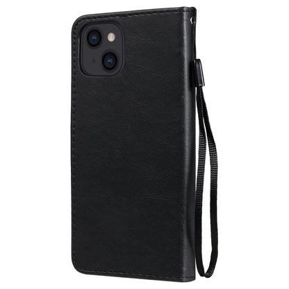 KT Leather Series-2 PU Leather Stand Case for iPhone 15 , Solid Color Wallet Full Protection Phone Cover