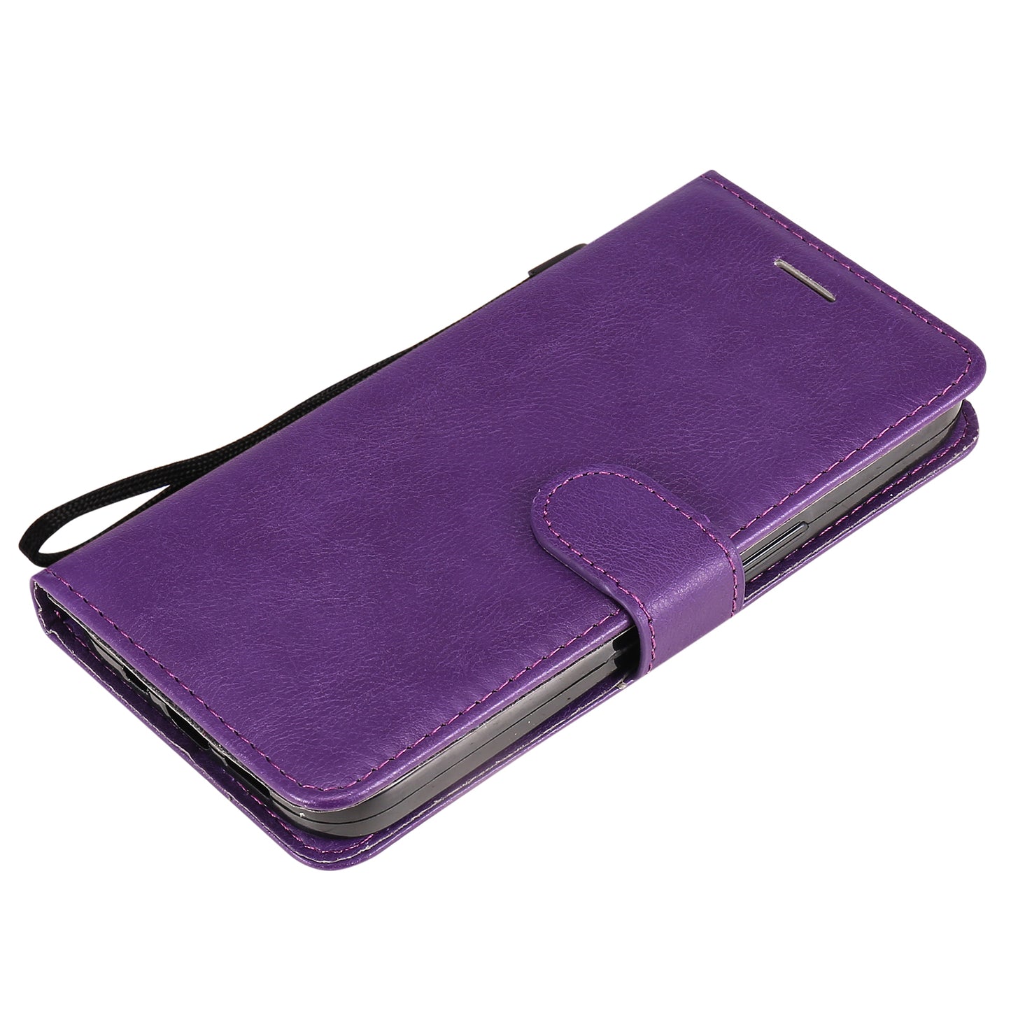 KT Leather Series-2 PU Leather Stand Case for iPhone 15 , Solid Color Wallet Full Protection Phone Cover