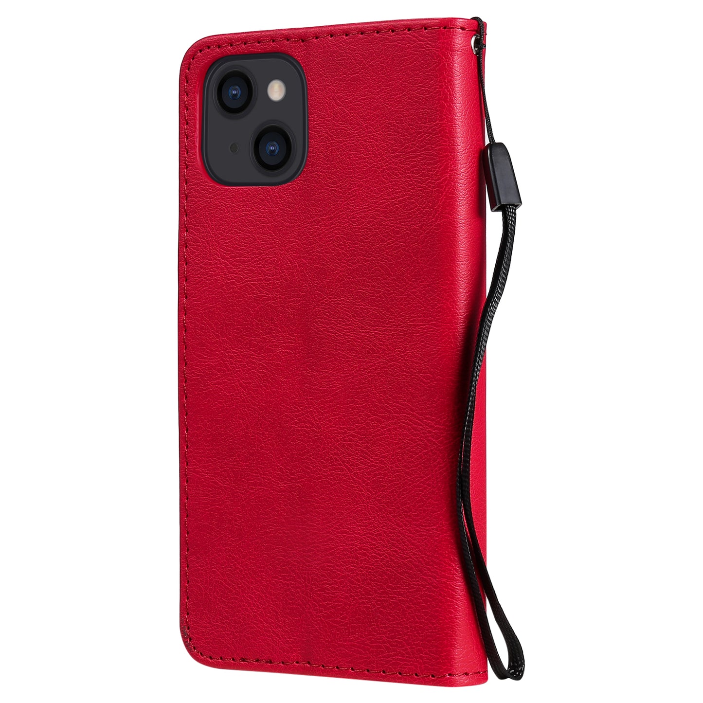 KT Leather Series-2 PU Leather Stand Case for iPhone 15 , Solid Color Wallet Full Protection Phone Cover