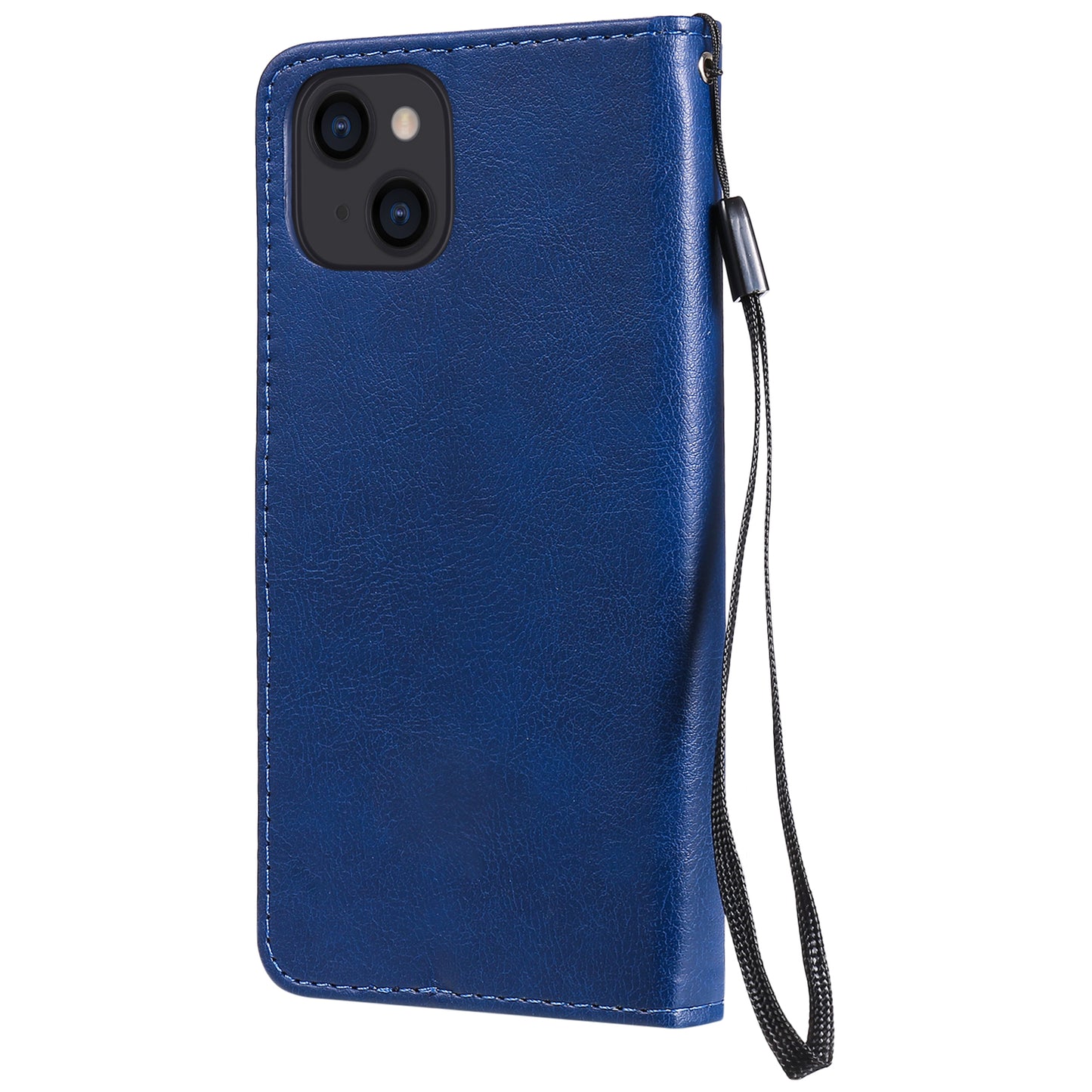KT Leather Series-2 PU Leather Stand Case for iPhone 15 , Solid Color Wallet Full Protection Phone Cover