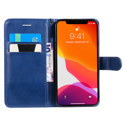 KT Leather Series-2 PU Leather Stand Case for iPhone 15 , Solid Color Wallet Full Protection Phone Cover