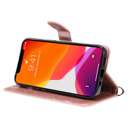 KT Leather Series-2 PU Leather Stand Case for iPhone 15 , Solid Color Wallet Full Protection Phone Cover