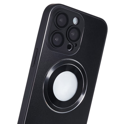 For iPhone 13 Pro AG Matte Back Cover Magnetic Aluminum Alloy Ring TPU Logo View Phone Case with Lens Protector