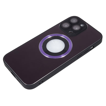 For iPhone 13 Pro AG Matte Back Cover Magnetic Aluminum Alloy Ring TPU Logo View Phone Case with Lens Protector