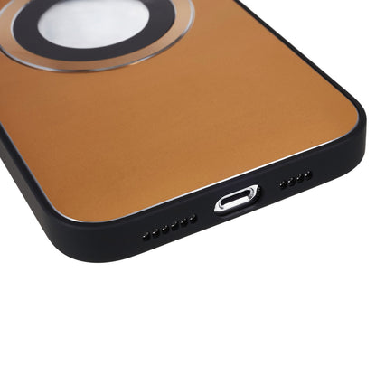 For iPhone 14 Pro TPU Magnetic Phone Case Aluminum Alloy Ring Logo View AG Matte Cover with Lens Protector