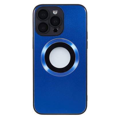 For iPhone 14 Pro TPU Magnetic Phone Case Aluminum Alloy Ring Logo View AG Matte Cover with Lens Protector