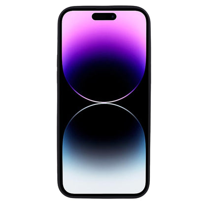 For iPhone 14 Pro TPU Magnetic Phone Case Aluminum Alloy Ring Logo View AG Matte Cover with Lens Protector