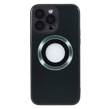 For iPhone 14 Pro TPU Magnetic Phone Case Aluminum Alloy Ring Logo View AG Matte Cover with Lens Protector