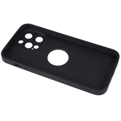 For iPhone 14 Pro TPU Magnetic Phone Case Aluminum Alloy Ring Logo View AG Matte Cover with Lens Protector