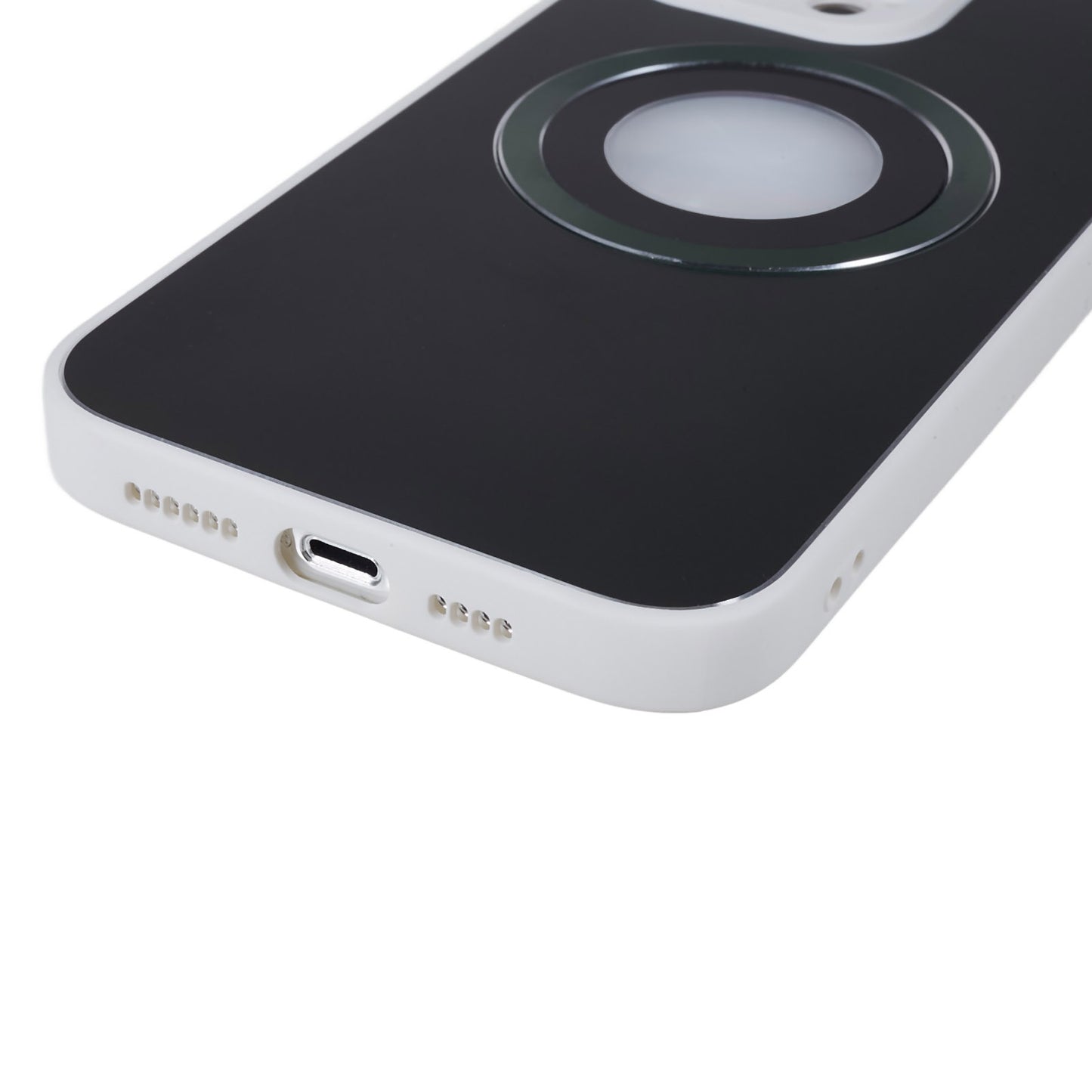 For iPhone 14 Pro TPU Magnetic Phone Case Aluminum Alloy Ring Logo View AG Matte Cover with Lens Protector