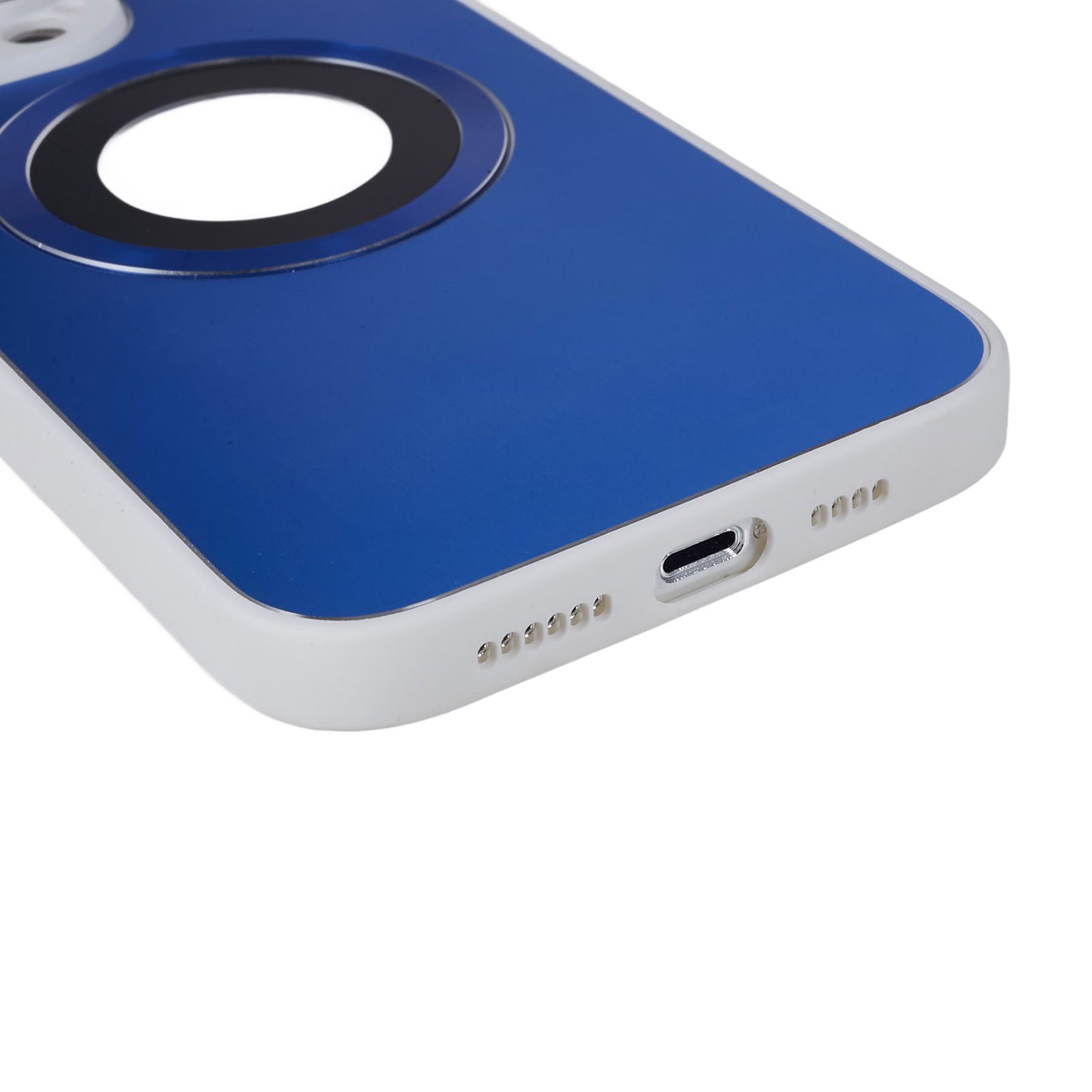 For iPhone 14 Pro TPU Magnetic Phone Case Aluminum Alloy Ring Logo View AG Matte Cover with Lens Protector